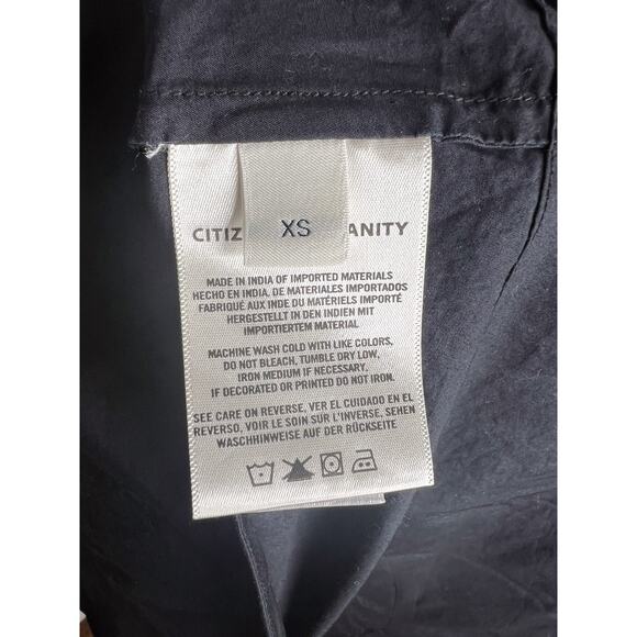 Citizens of Humanity Ari Midi Dress Size XS in Black Cotton Drop Waist Loose - Picture 10 of 10